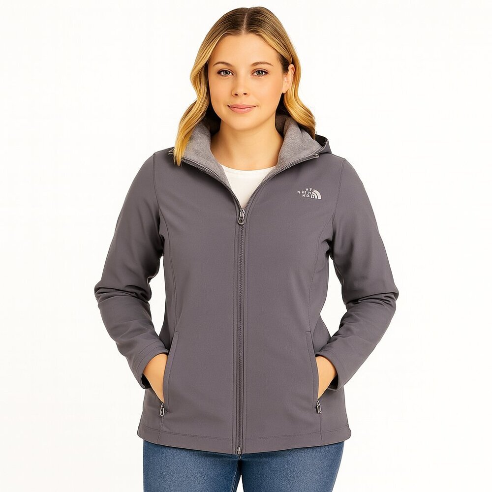 The North Face Women's Hooded Fleece-Lined Jacket Coat Size M Grayish Purple